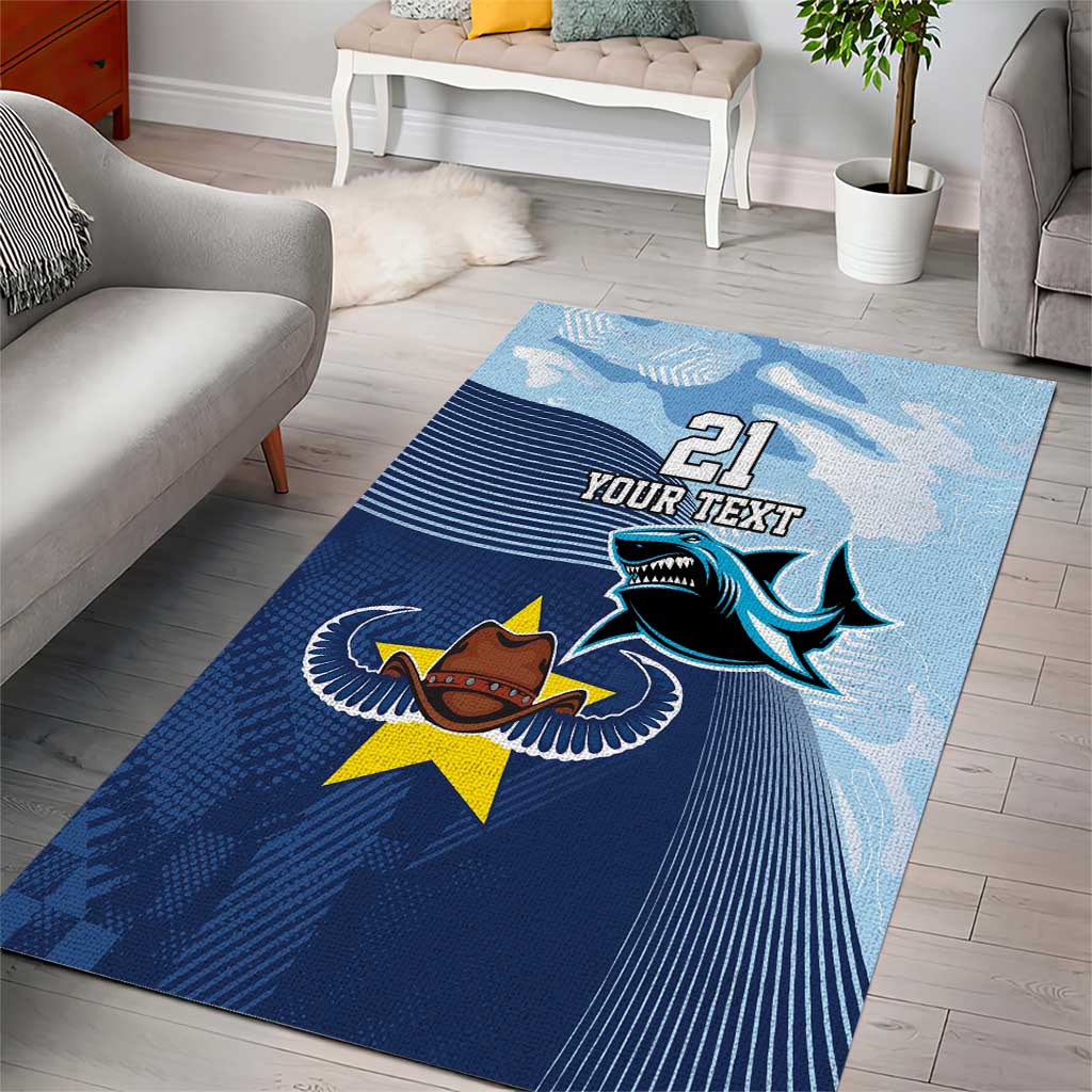 Sharks-Cowboys Rugby Custom Area Rug Half Dynamic Style