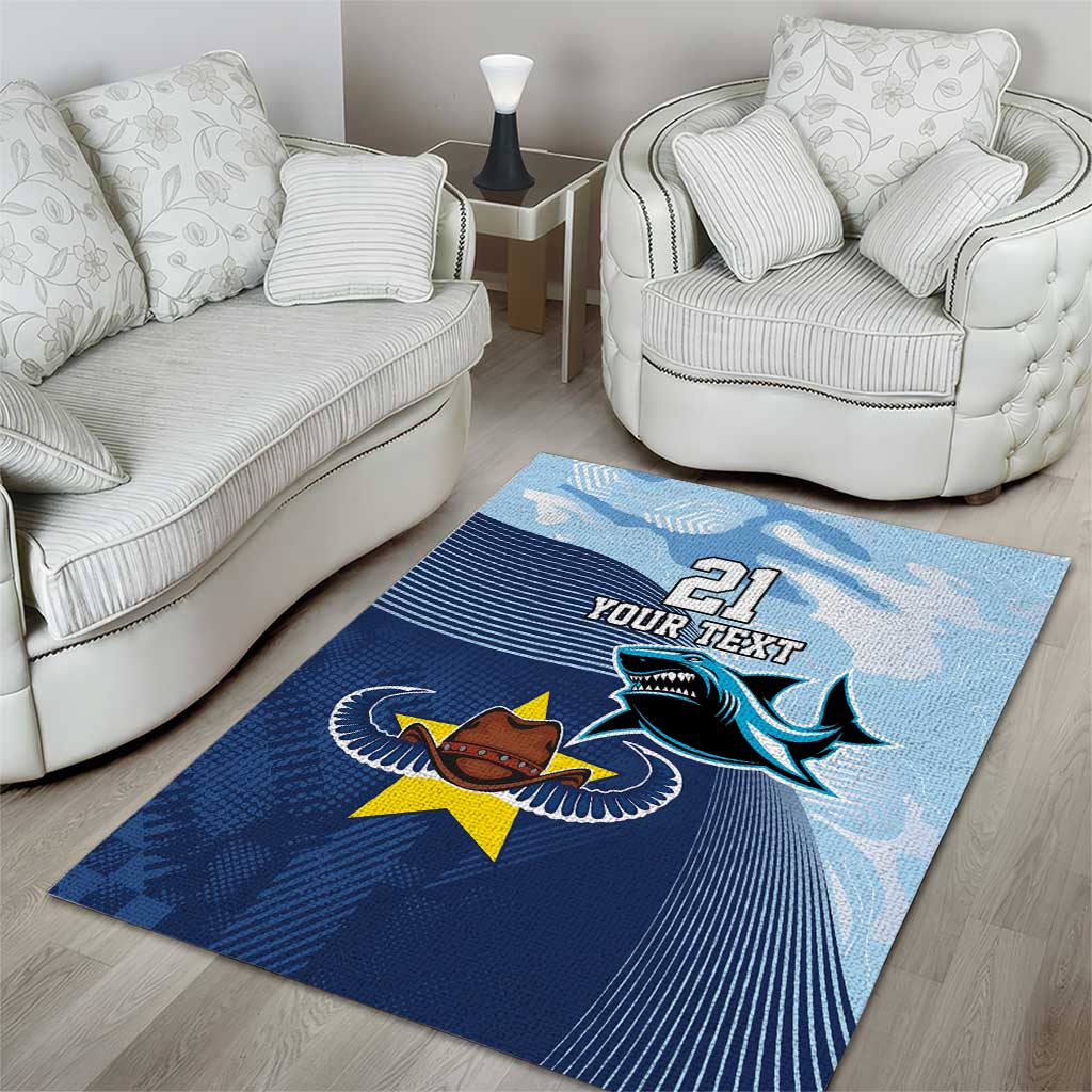 Sharks-Cowboys Rugby Custom Area Rug Half Dynamic Style