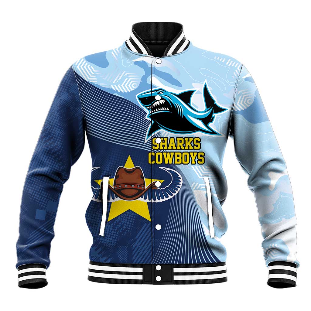 Sharks-Cowboys Rugby Custom Baseball Jacket Half Dynamic Style