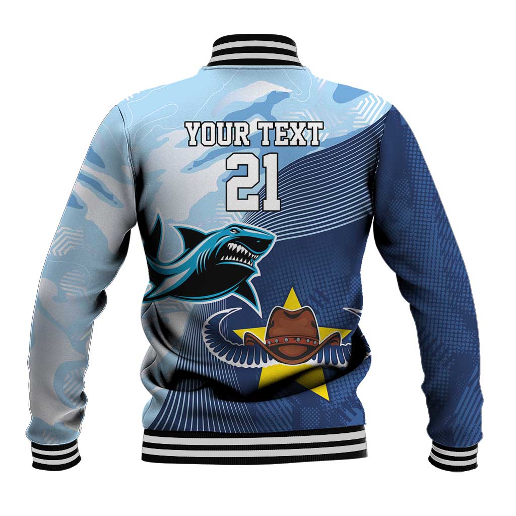 Sharks-Cowboys Rugby Custom Baseball Jacket Half Dynamic Style