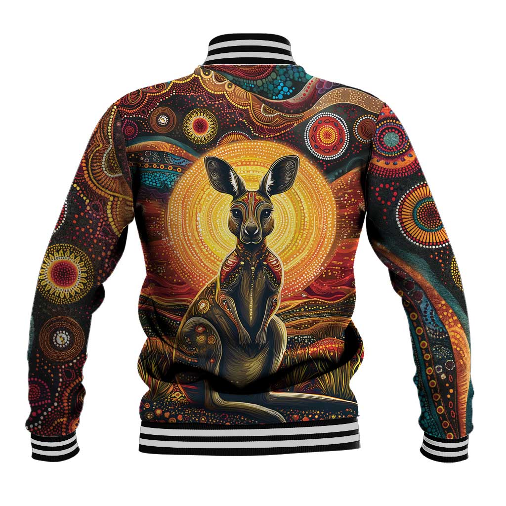 Australian Aboriginal Art Kangaroo Baseball Jacket Maintain the Dreaming Aboriginal Dot Painting