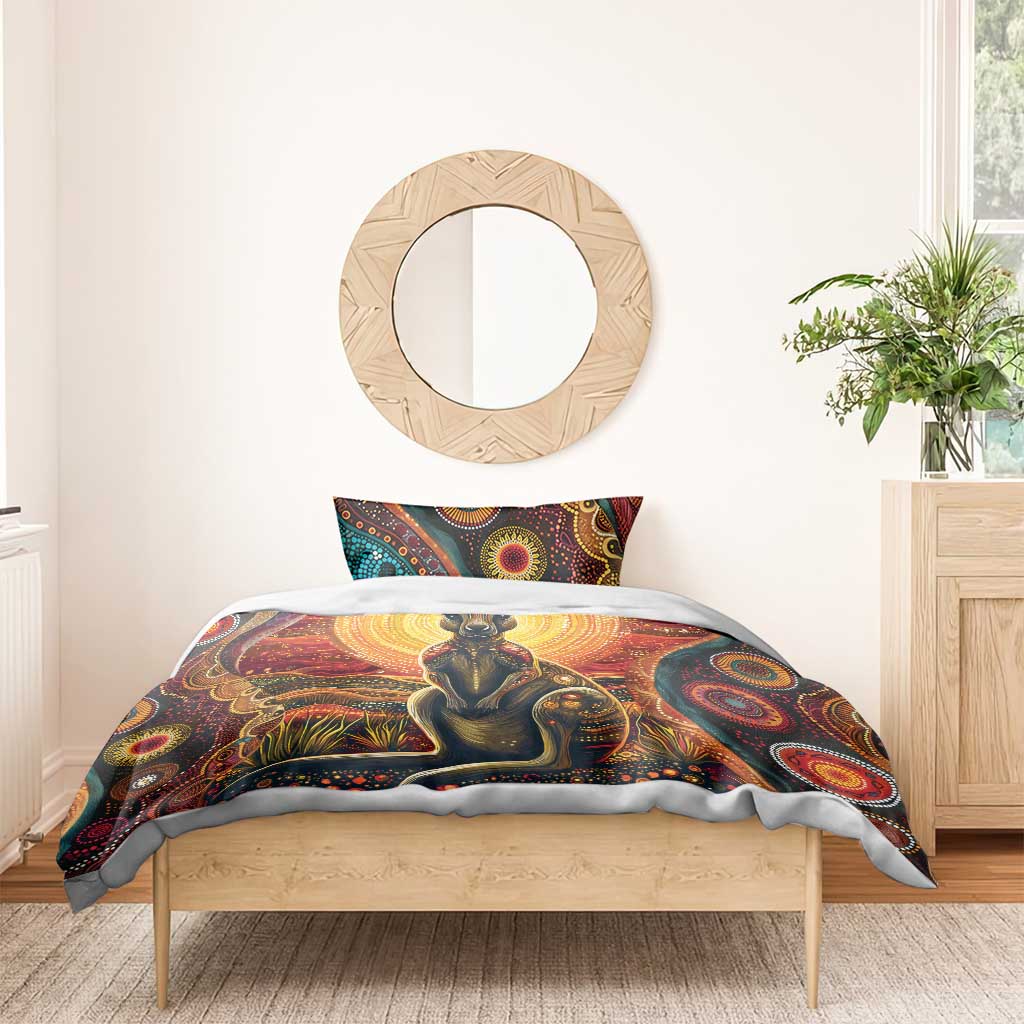 Australian Aboriginal Art Kangaroo Bedding Set Maintain the Dreaming Aboriginal Dot Painting