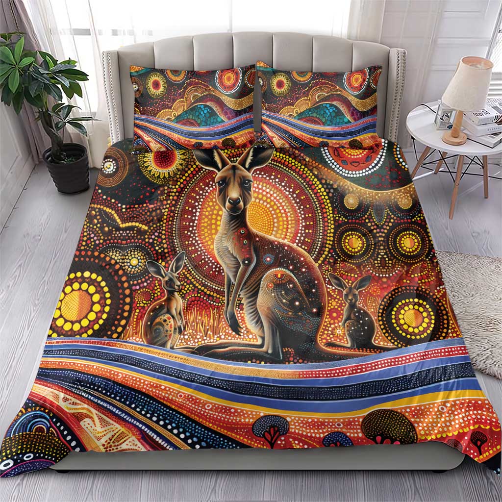 Australian Aboriginal Art Kangaroo Bedding Set Our Children Our Future Aboriginal Dot Painting