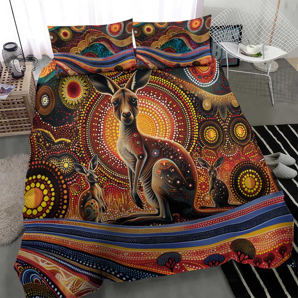 Australian Aboriginal Art Kangaroo Bedding Set Our Children Our Future Aboriginal Dot Painting