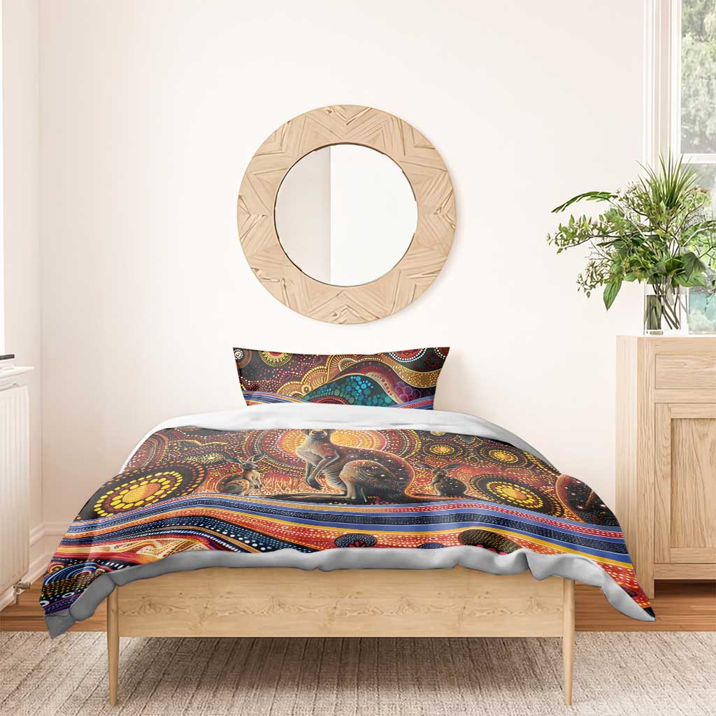 Australian Aboriginal Art Kangaroo Bedding Set Our Children Our Future Aboriginal Dot Painting