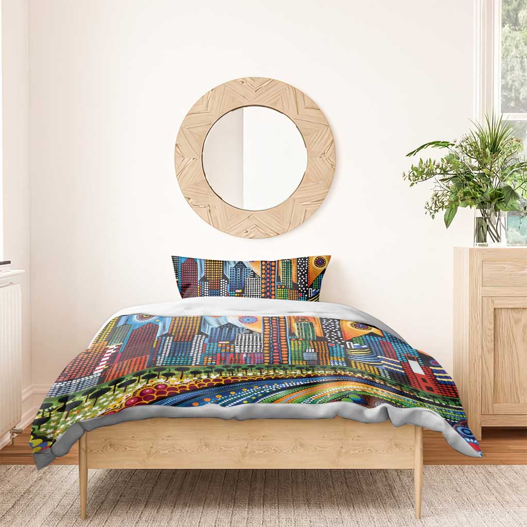 The Gold Coast Queensland Bedding Set Australian Landscapes Aboriginal Dot Painting