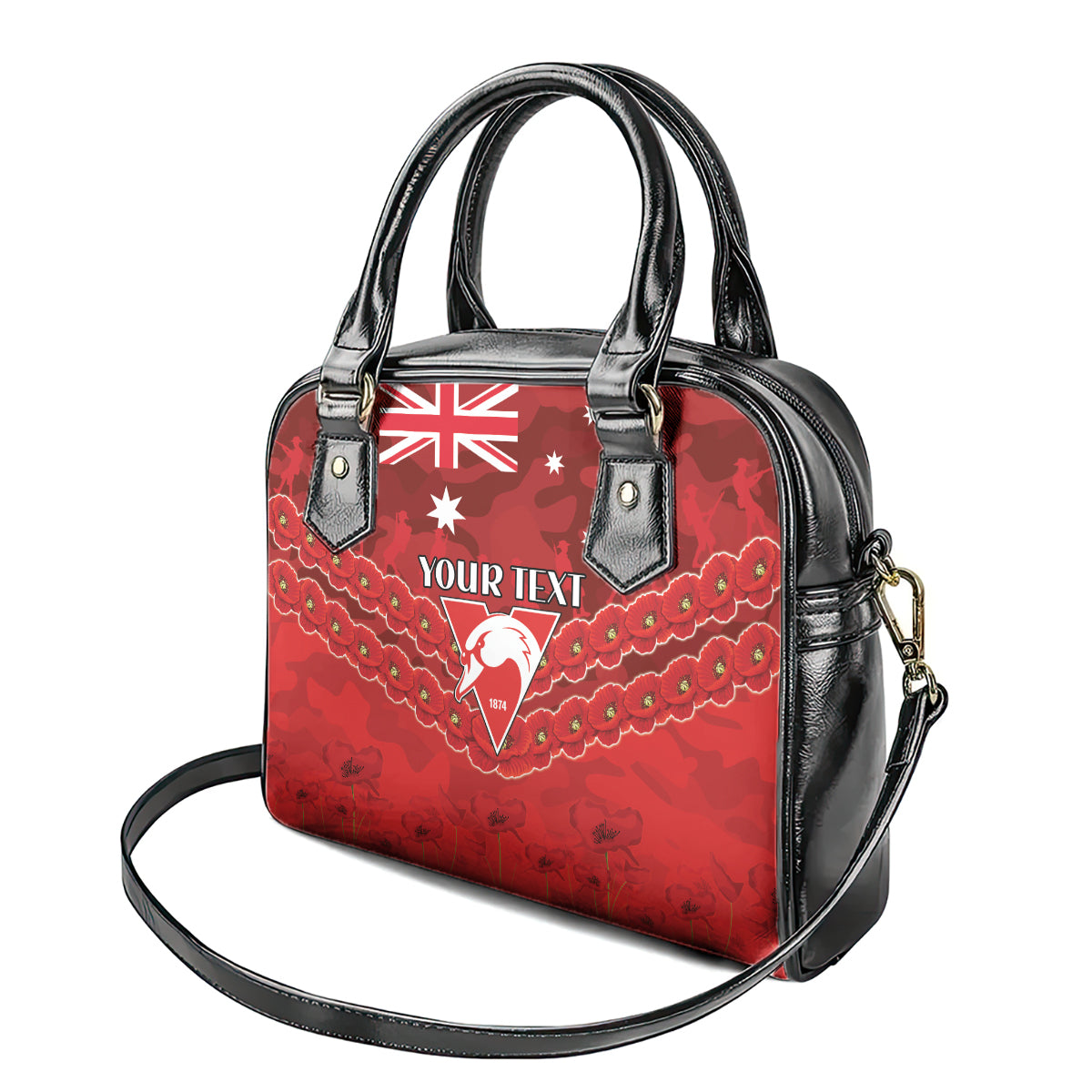 Custom Swans Football Shoulder Handbag ANZAC Lest We Forget