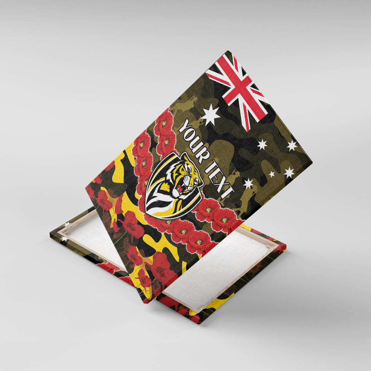 Custom Richmond Tigers Football Canvas Wall Art ANZAC Lest We Forget