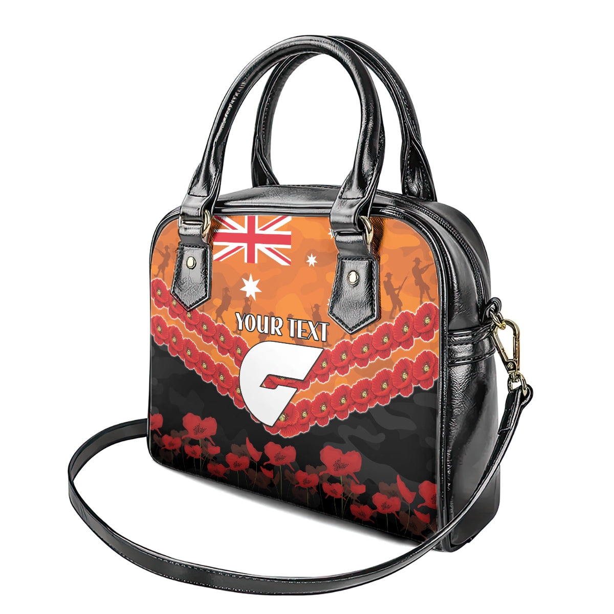 Custom Giants Football Shoulder Handbag ANZAC Lest We Forget