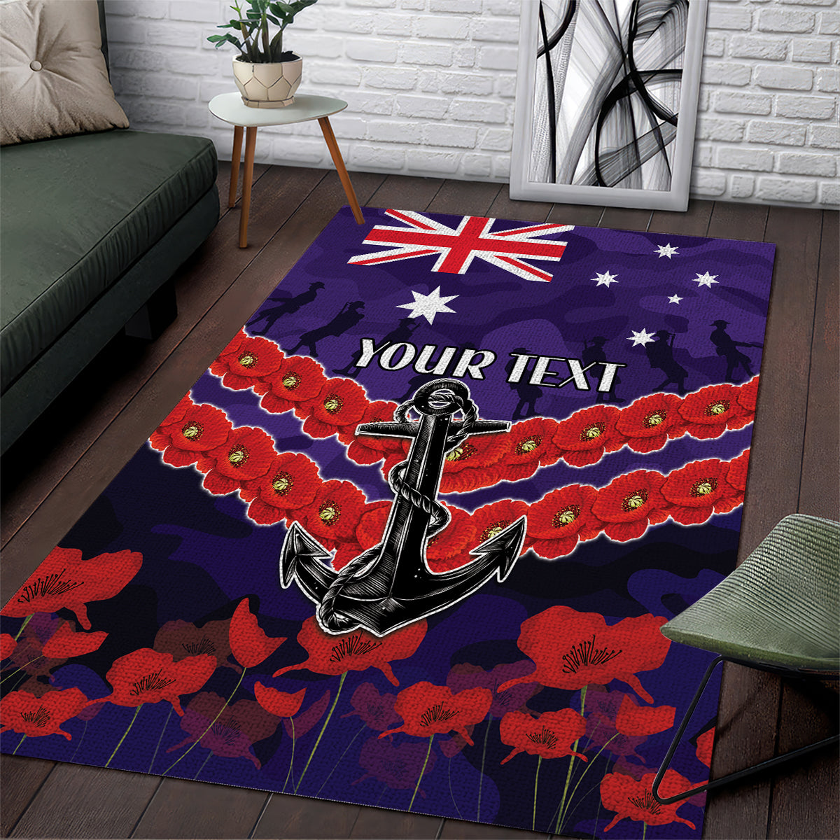 Custom Dockers Football Area Rug ANZAC Lest We Forget