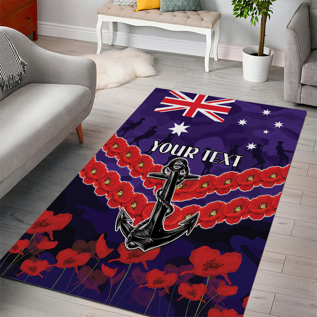 Custom Dockers Football Area Rug ANZAC Lest We Forget