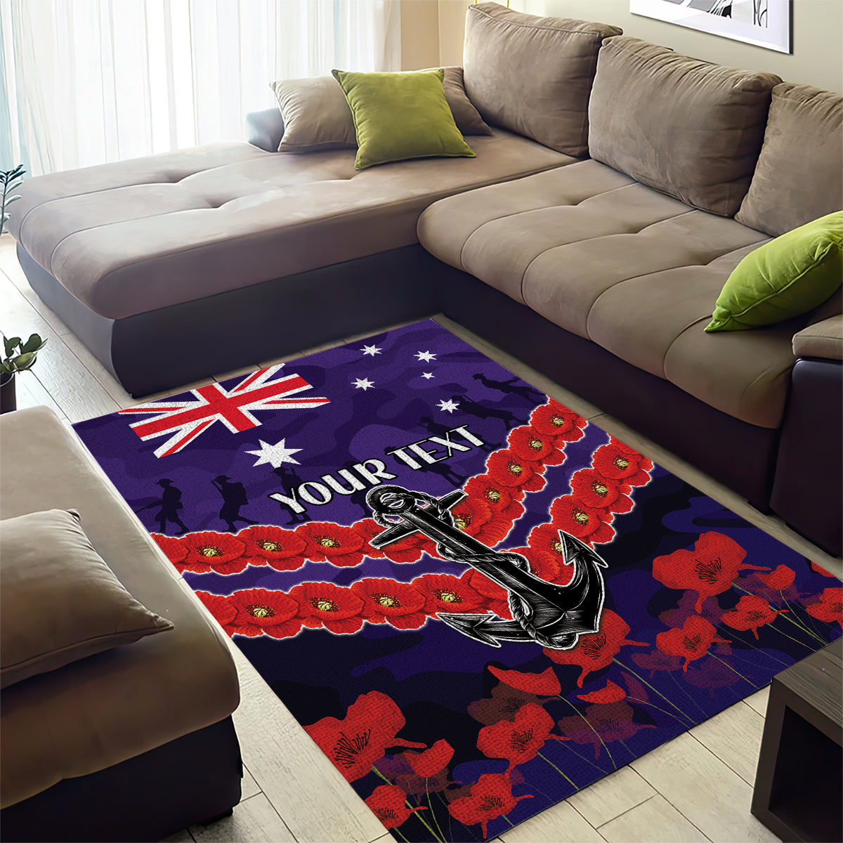 Custom Dockers Football Area Rug ANZAC Lest We Forget