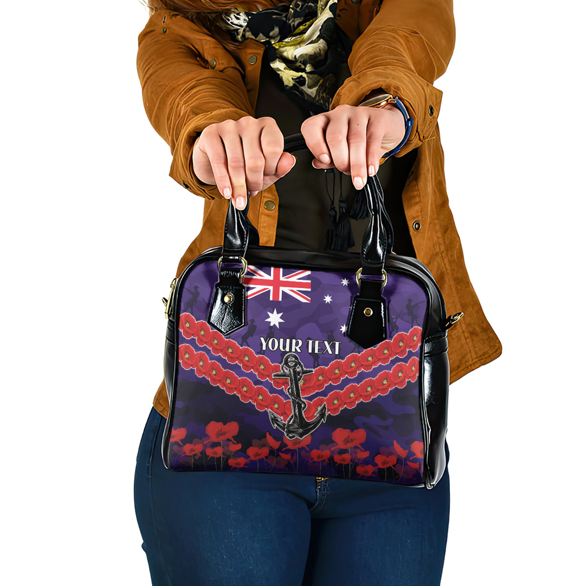 Custom Dockers Football Shoulder Handbag ANZAC Lest We Forget