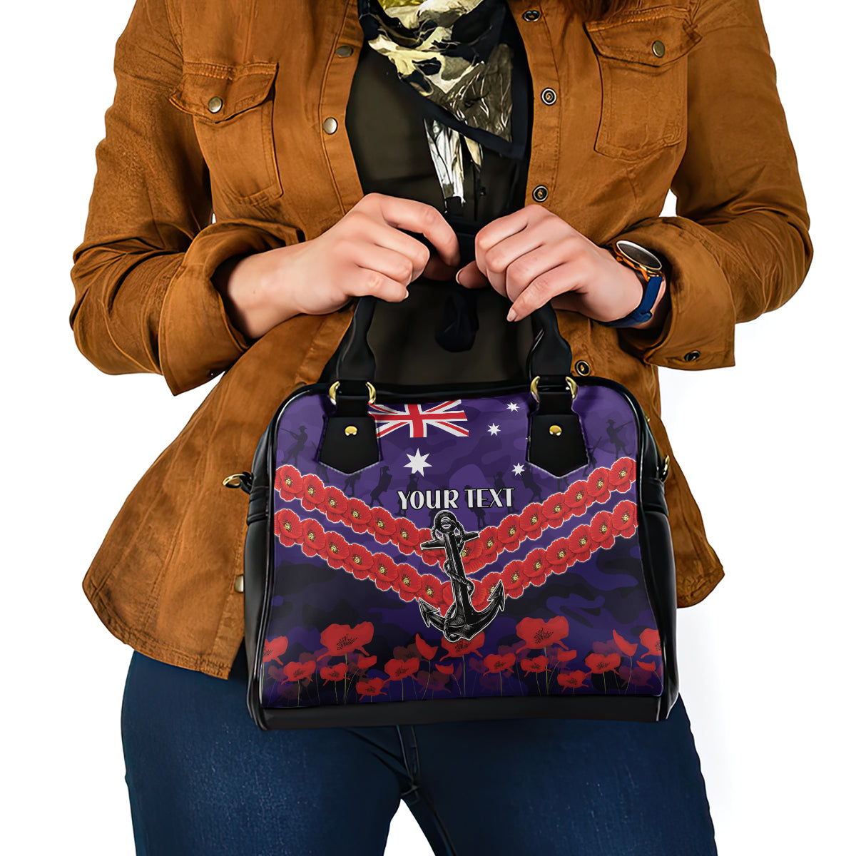 Custom Dockers Football Shoulder Handbag ANZAC Lest We Forget