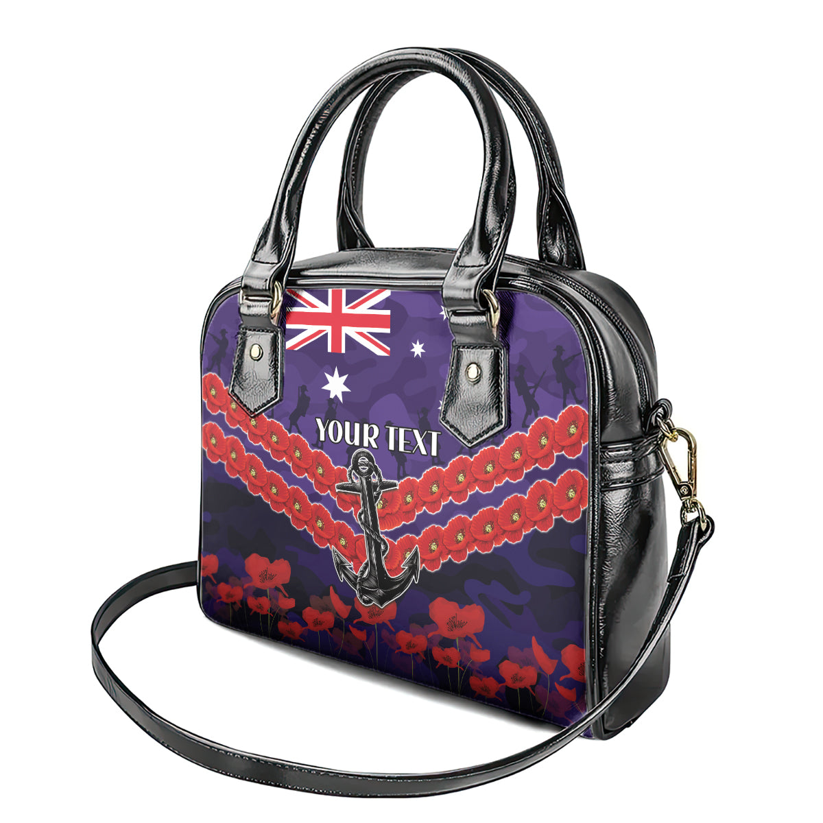 Custom Dockers Football Shoulder Handbag ANZAC Lest We Forget