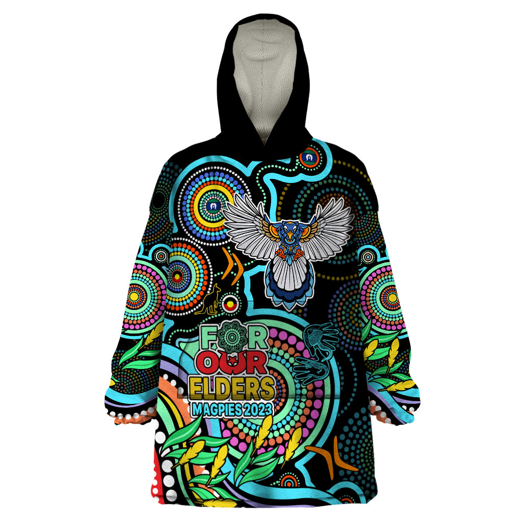 magpies-football-aboriginal-art-wearable-blanket-hoodie-naidoc-indigenous-tribal