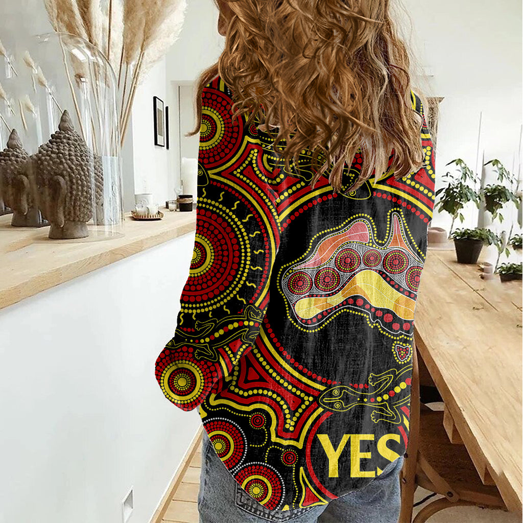 australia-vote-yes-women-casual-shirt-indigenous-voice-2023-maps-to-parliament-australia