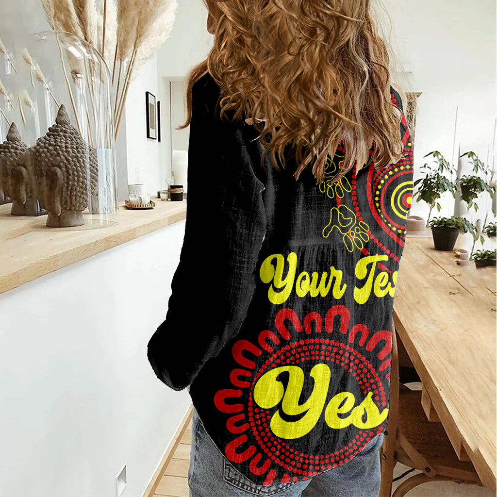 personalised-australia-walk-for-yes-women-casual-shirt-indigenous-voice-2023-aboriginal-red-vibe