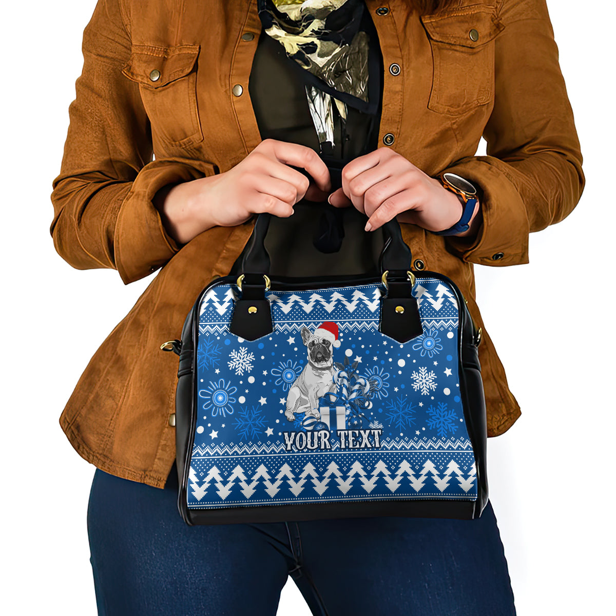 custom-bulldogs-rugby-shoulder-handbag-christmas-vibe-2023