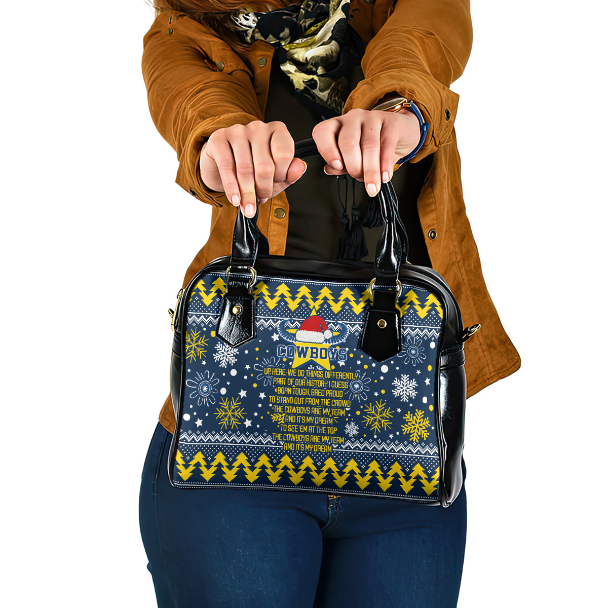 cowboys-rugby-shoulder-handbag-born-tough-bred-proud-christmas-vibe-2023