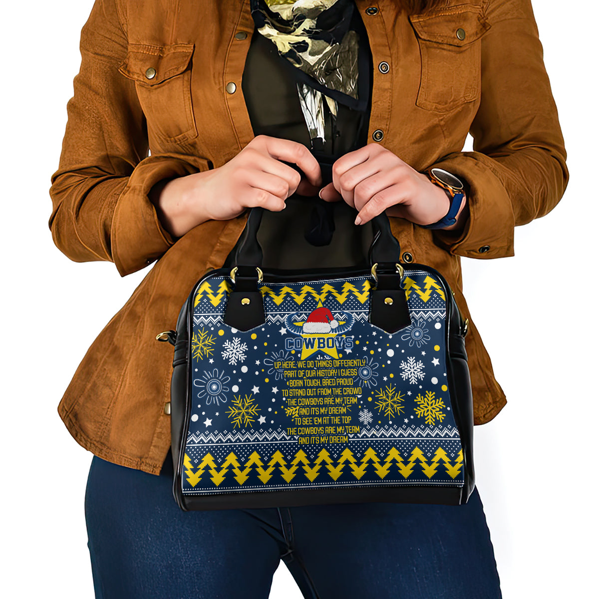 cowboys-rugby-shoulder-handbag-born-tough-bred-proud-christmas-vibe-2023