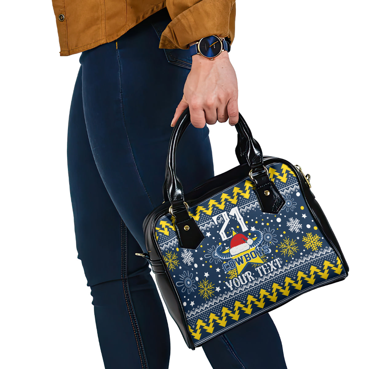 custom-cowboys-rugby-shoulder-handbag-born-tough-bred-proud-christmas-vibe-2023