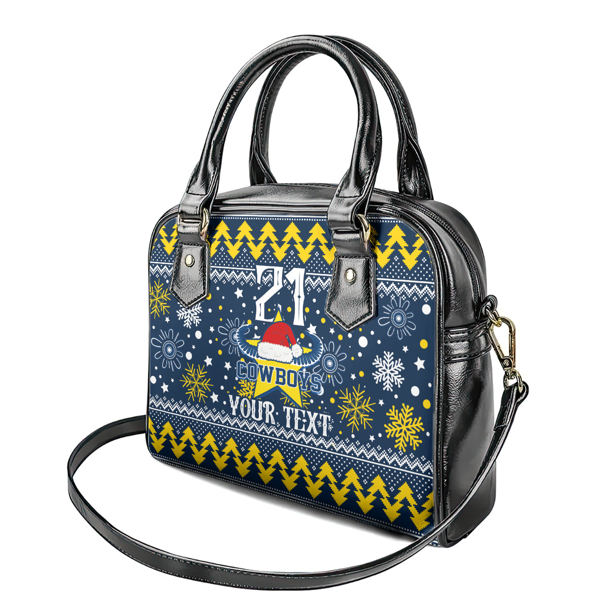 custom-cowboys-rugby-shoulder-handbag-born-tough-bred-proud-christmas-vibe-2023