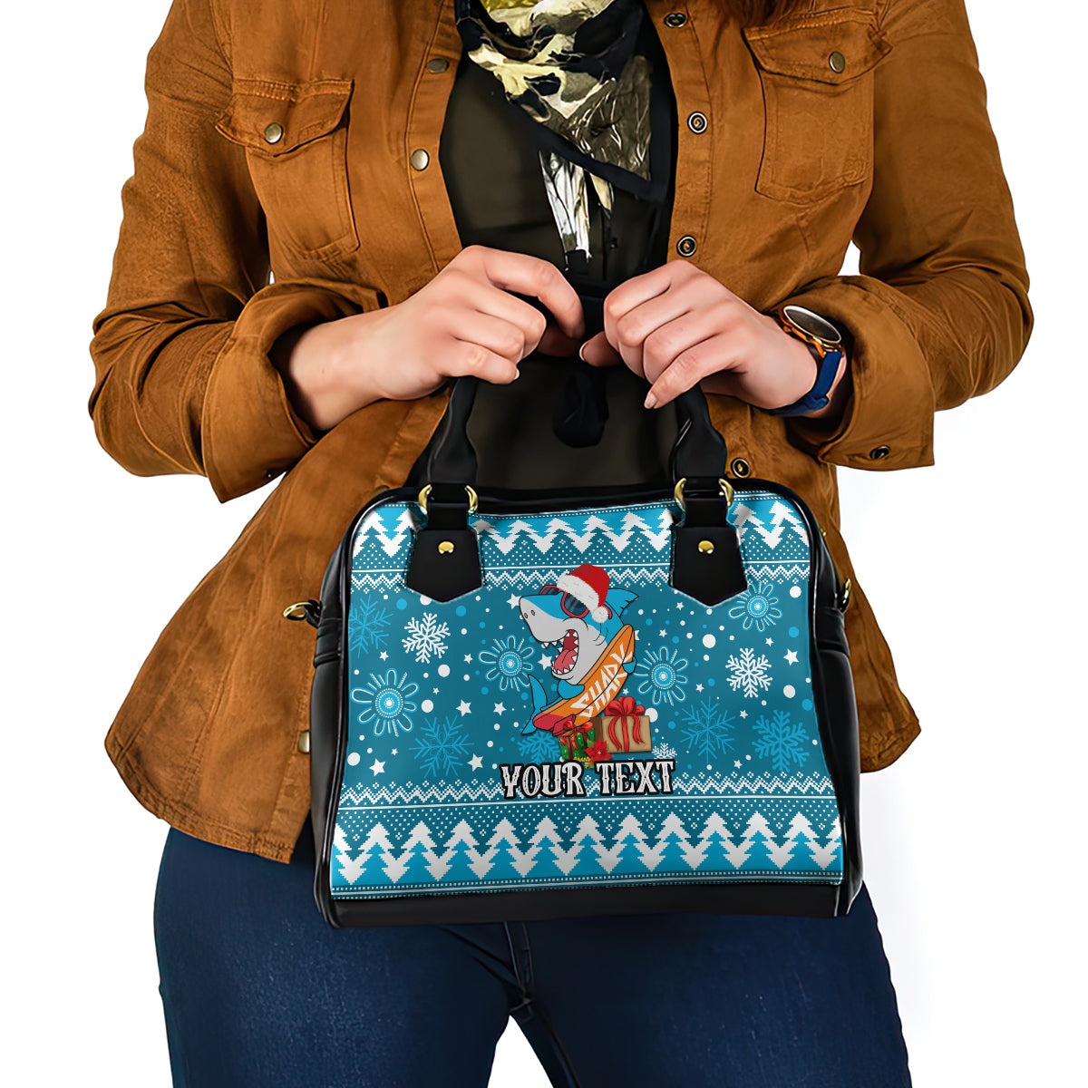 custom-sharks-rugby-shoulder-handbag-chirstmas-vibe-2023