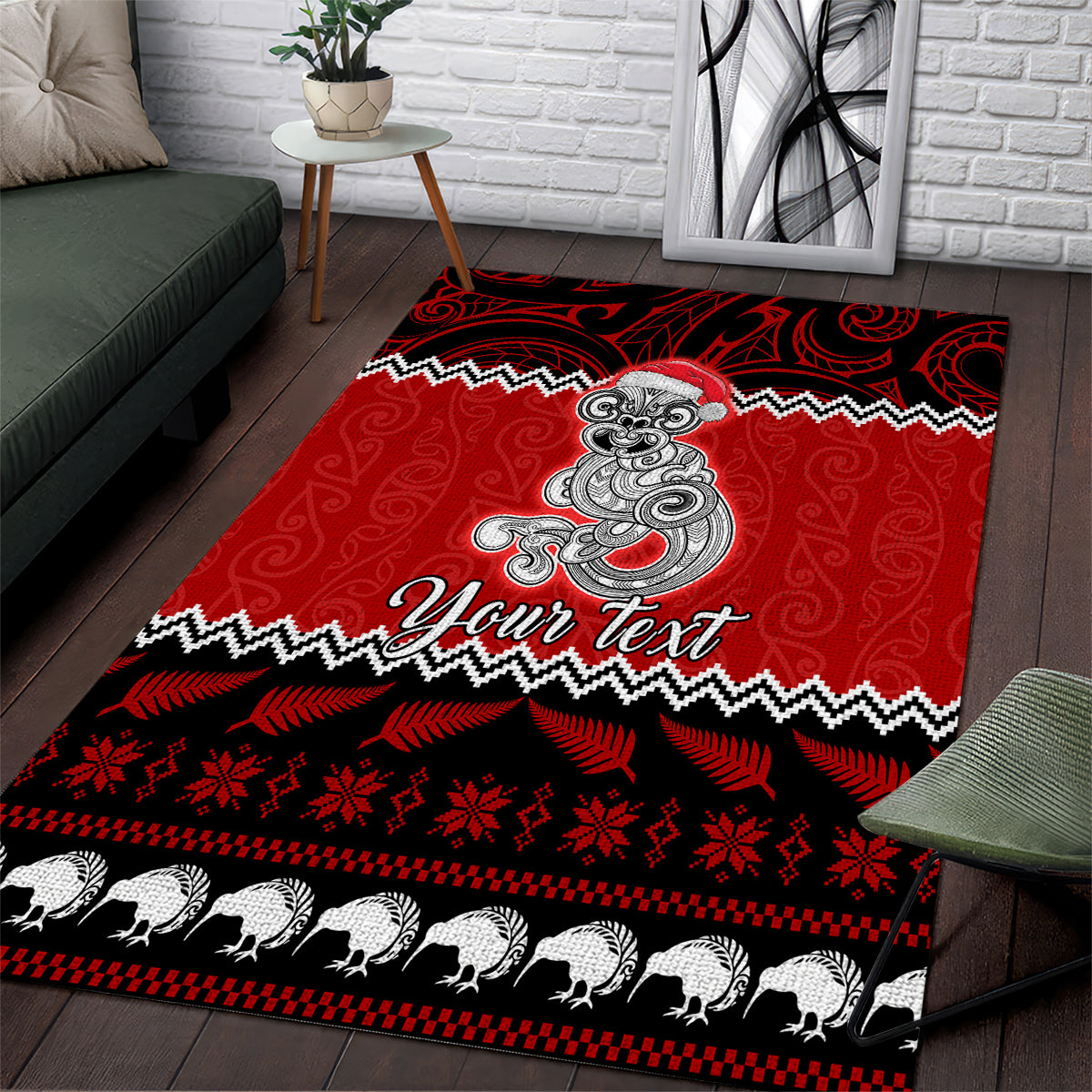 personalised-new-zealand-christmas-area-rug-maori-tiki-meri-kirihimete