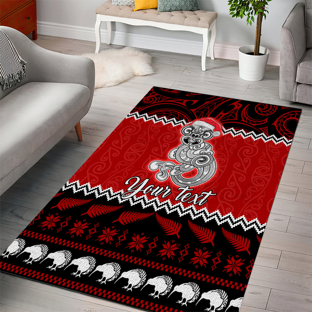 personalised-new-zealand-christmas-area-rug-maori-tiki-meri-kirihimete