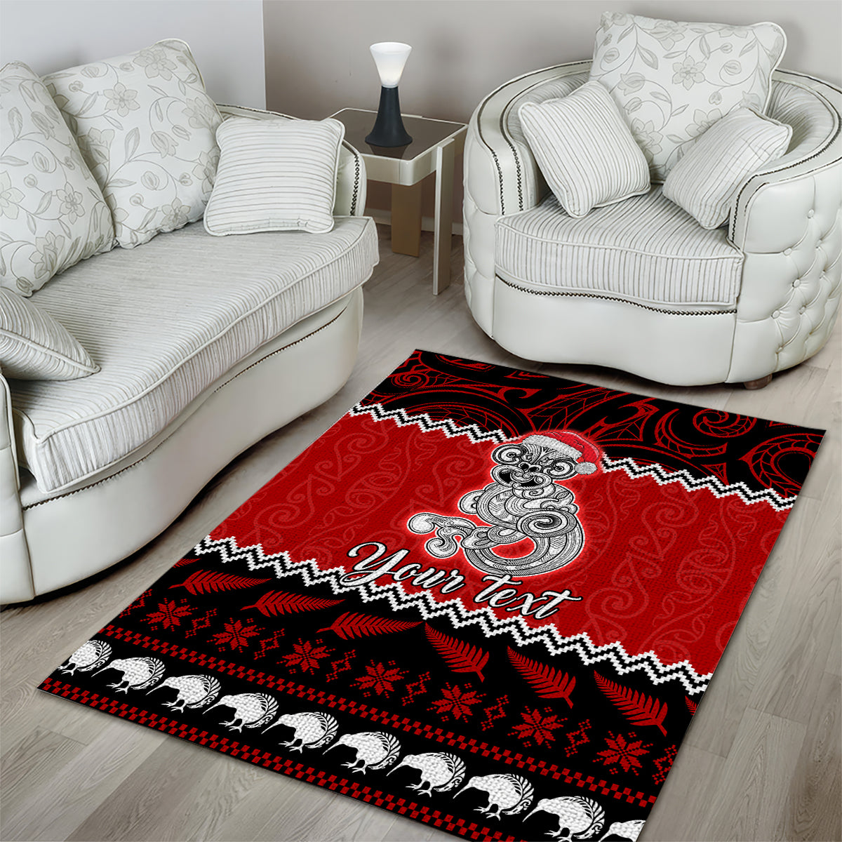 personalised-new-zealand-christmas-area-rug-maori-tiki-meri-kirihimete