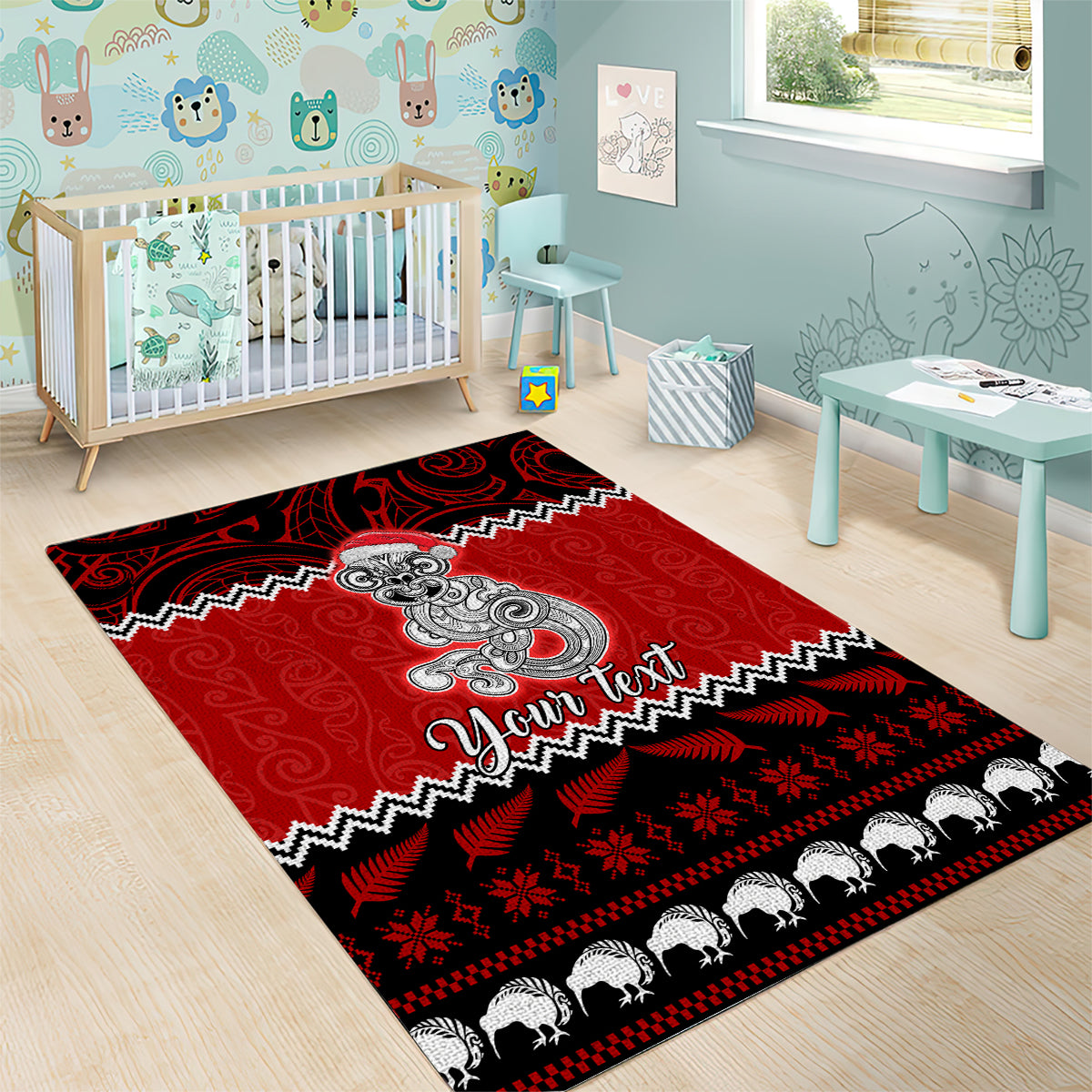 personalised-new-zealand-christmas-area-rug-maori-tiki-meri-kirihimete