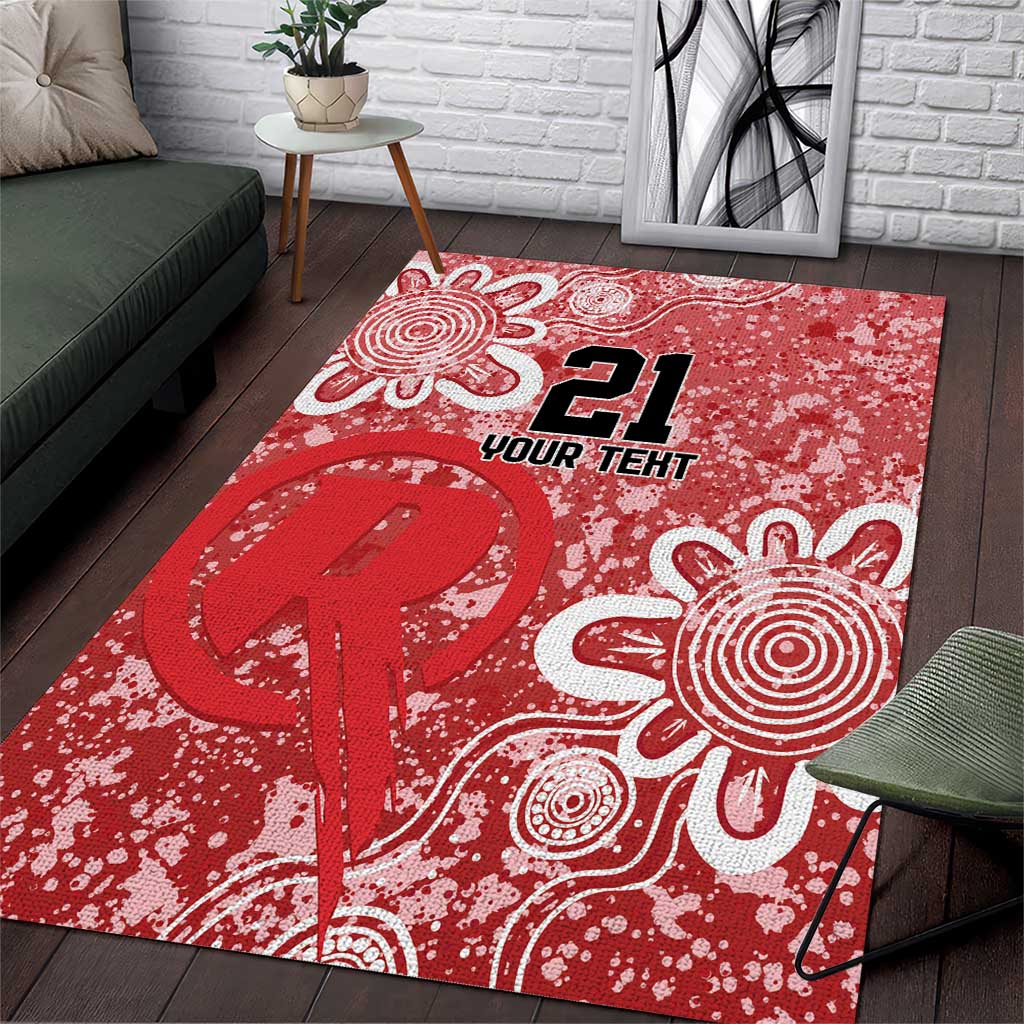 Australian Renegades Cricket Custom Area Rug Minimalism Aboriginal