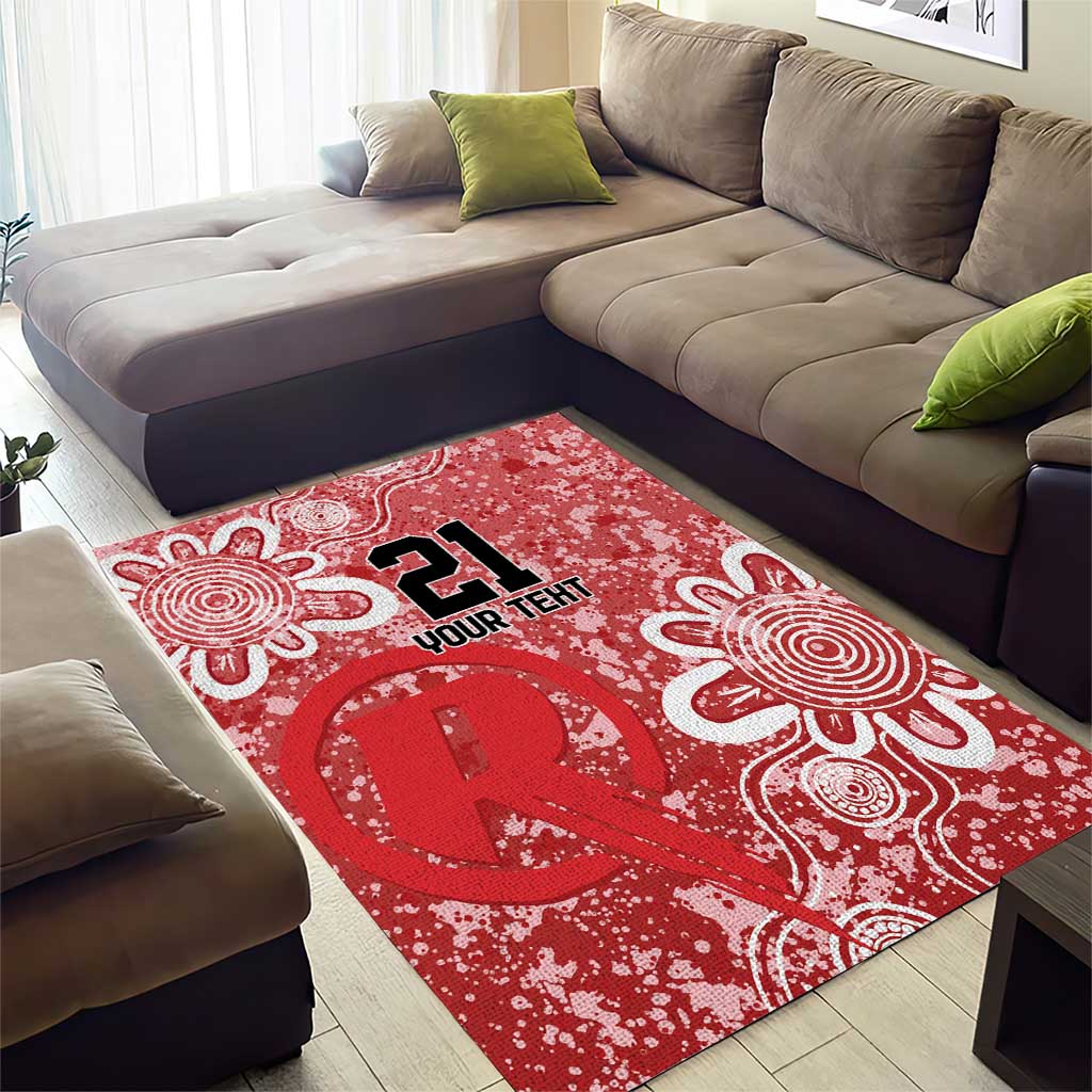 Australian Renegades Cricket Custom Area Rug Minimalism Aboriginal