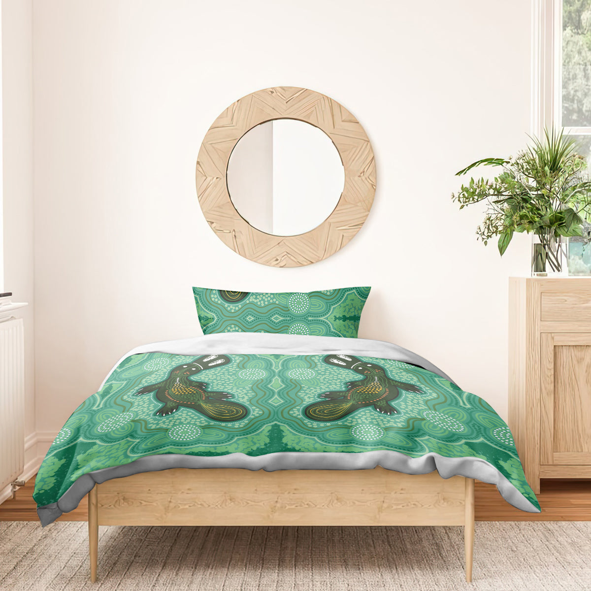 Aboriginal Dots Art Painting with Platypus Bedding Set No 2