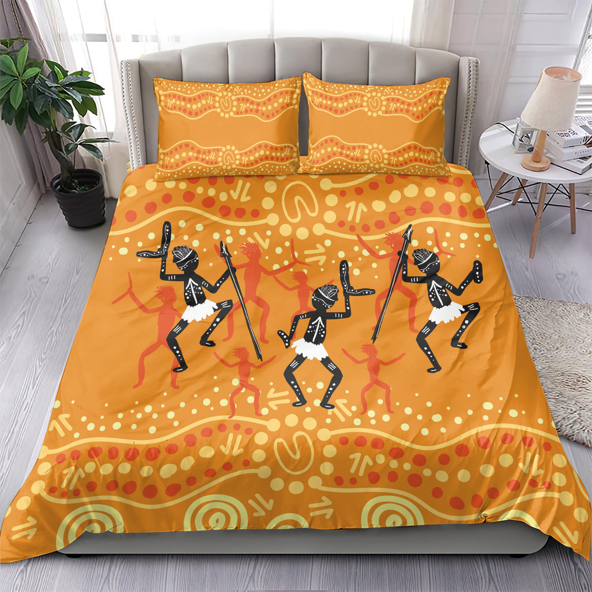 Aboriginal People Dancing Dot Styles Bedding Set