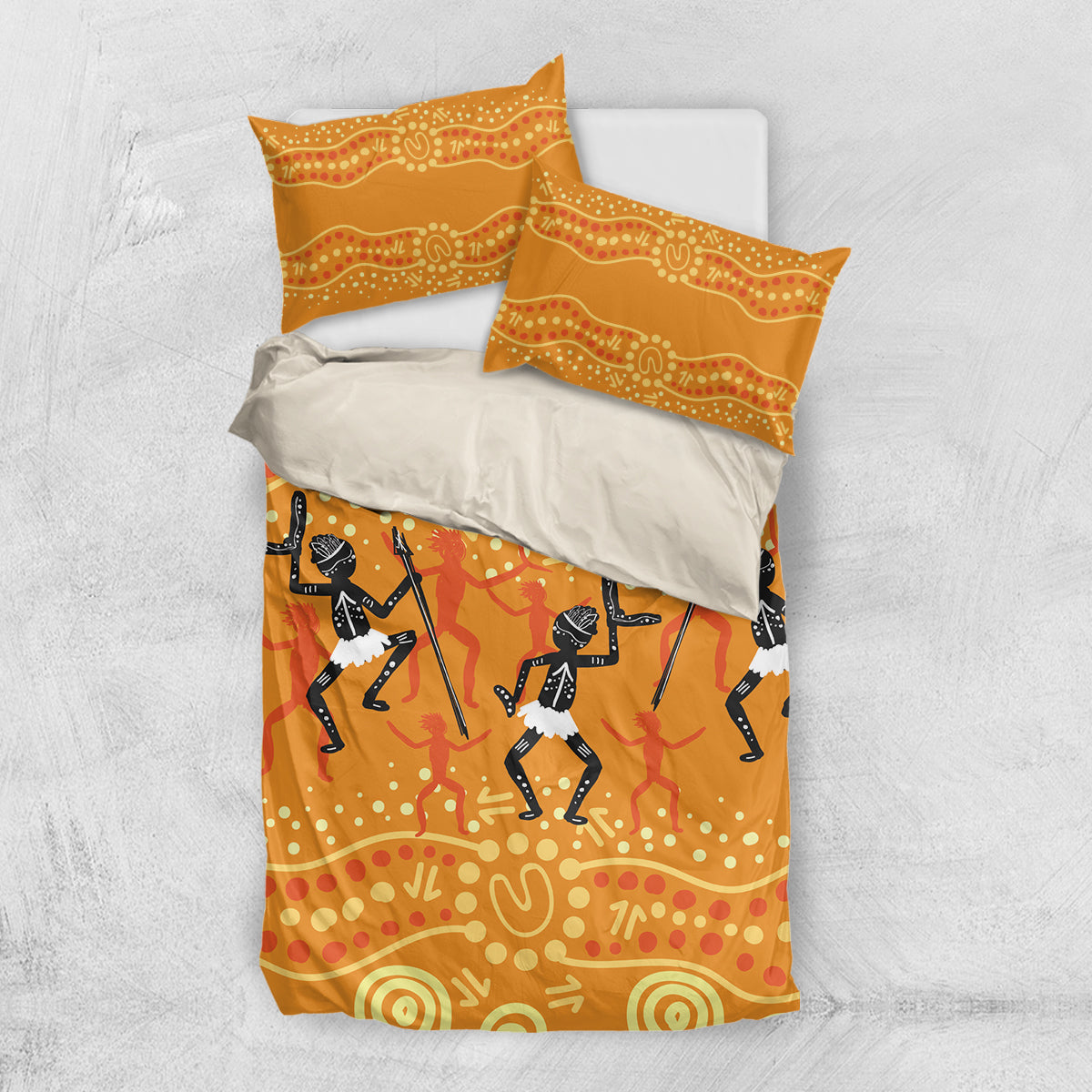 Aboriginal People Dancing Dot Styles Bedding Set