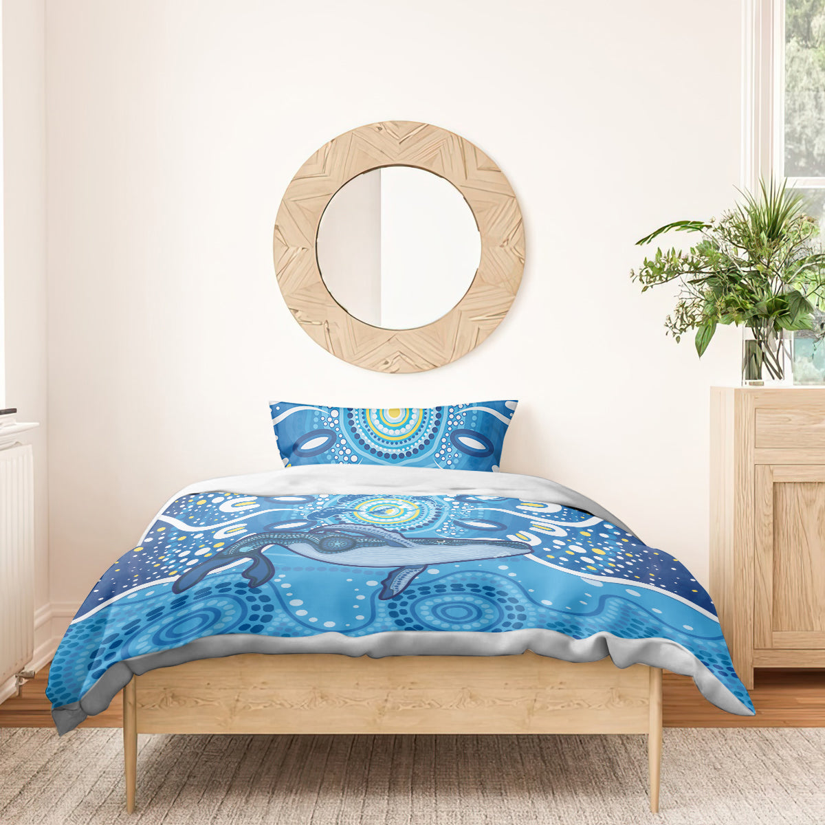 Whale In The Ocean Aboriginal Dot Art Bedding Set No1