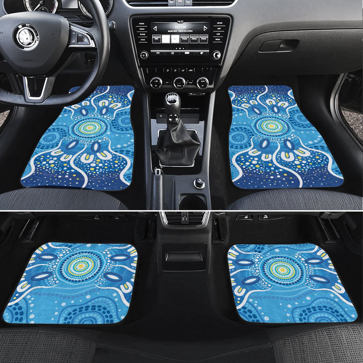 Whale In The Ocean Aboriginal Dot Art Car Mats No1