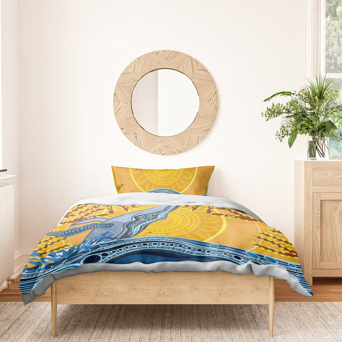 Whale In The Ocean Aboriginal Dot Art Bedding Set No2