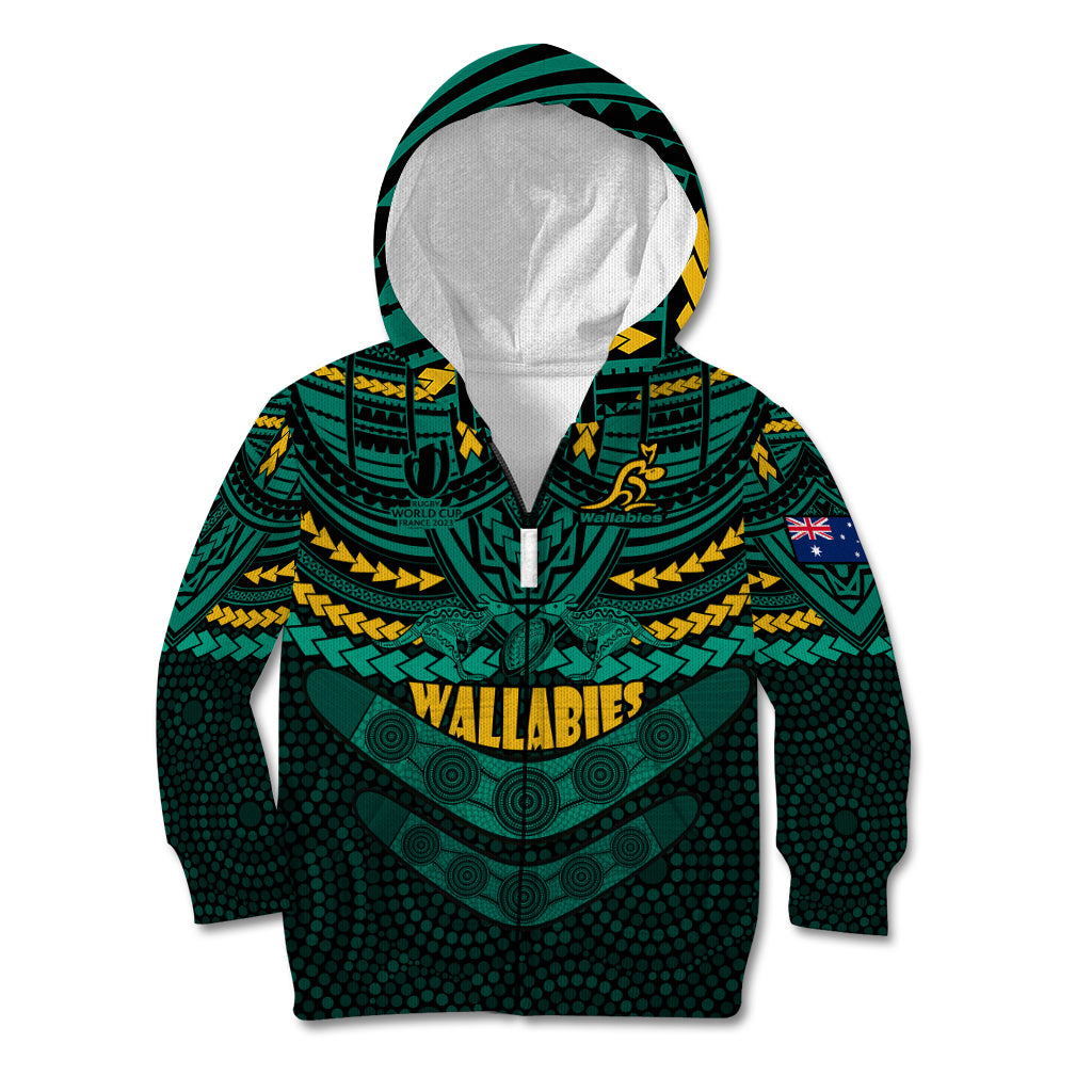 wallabies-rugby-kid-hoodie-polynesian-and-aboriginal-special-green-version