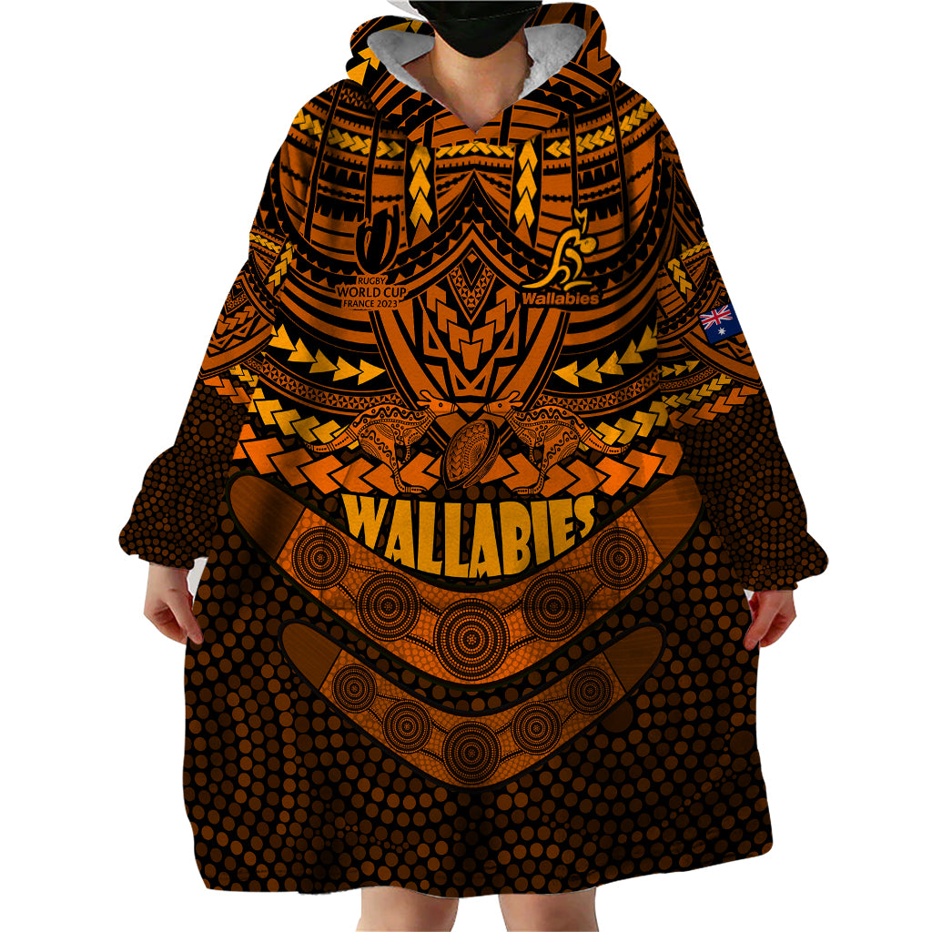 wallabies-rugby-wearable-blanket-hoodie-polynesian-and-aboriginal-special-orange-version