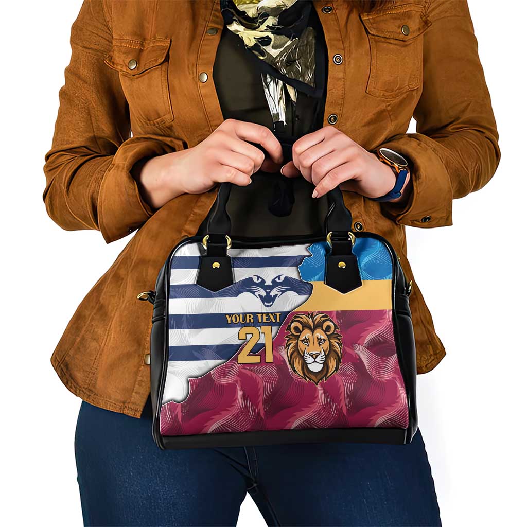 Brisbane-Geelong Football Custom Shoulder Handbag Cracked Metal Style