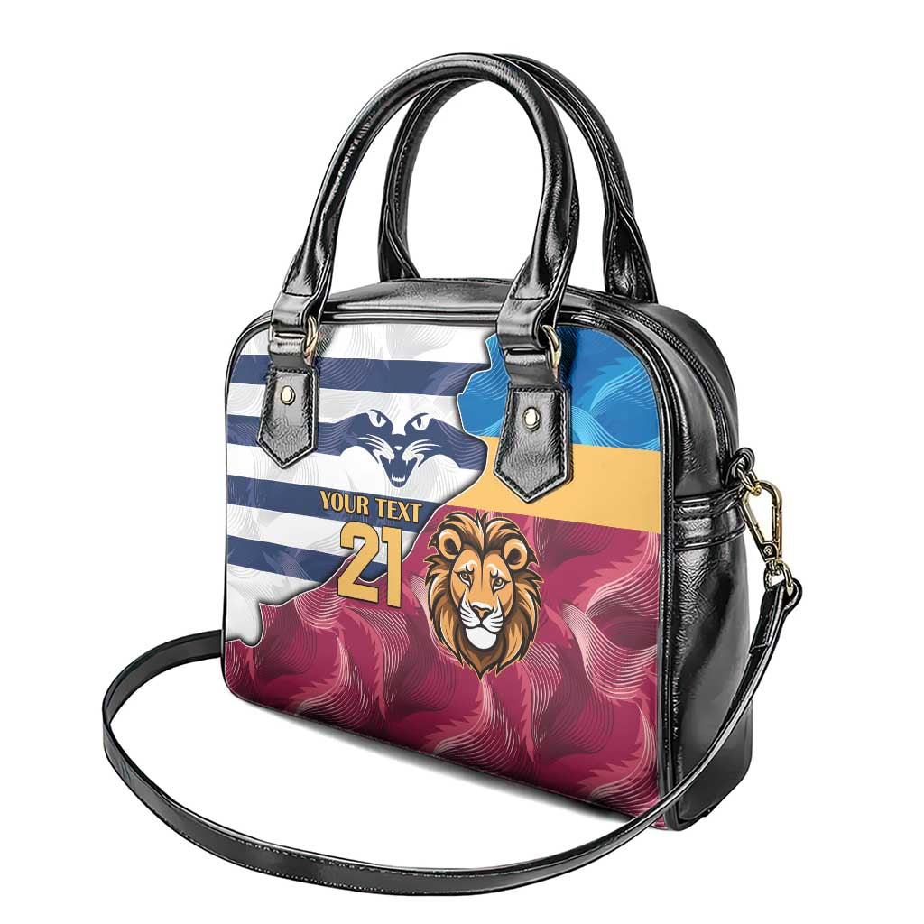 Brisbane-Geelong Football Custom Shoulder Handbag Cracked Metal Style