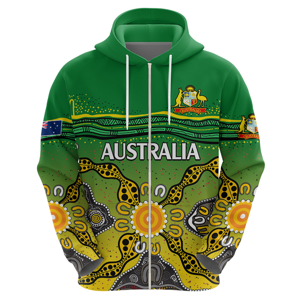 custom-text-and-number-australia-cricket-hoodie-aboriginal-dots-style