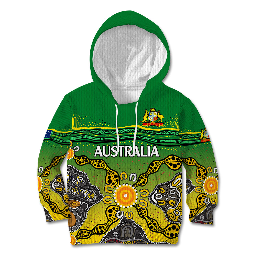 custom-text-and-number-australia-cricket-kid-hoodie-aboriginal-dots-style