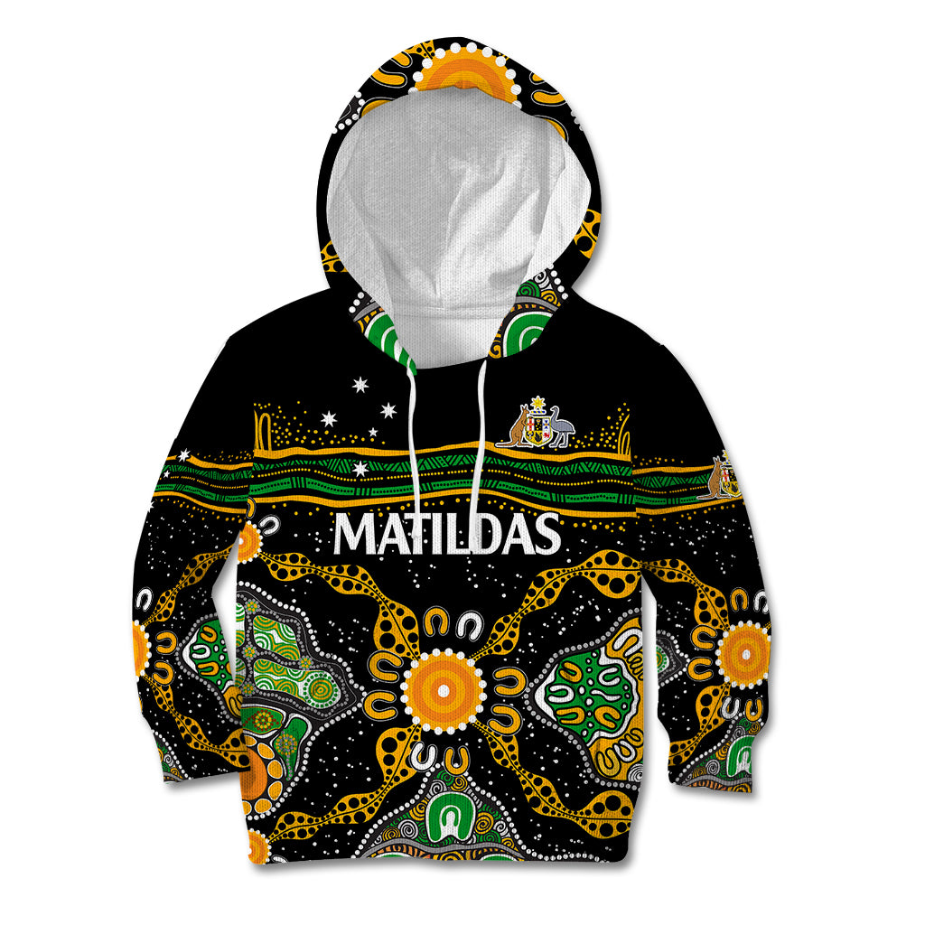 matildas-australia-soccer-kid-hoodie-aboriginal-dots-style