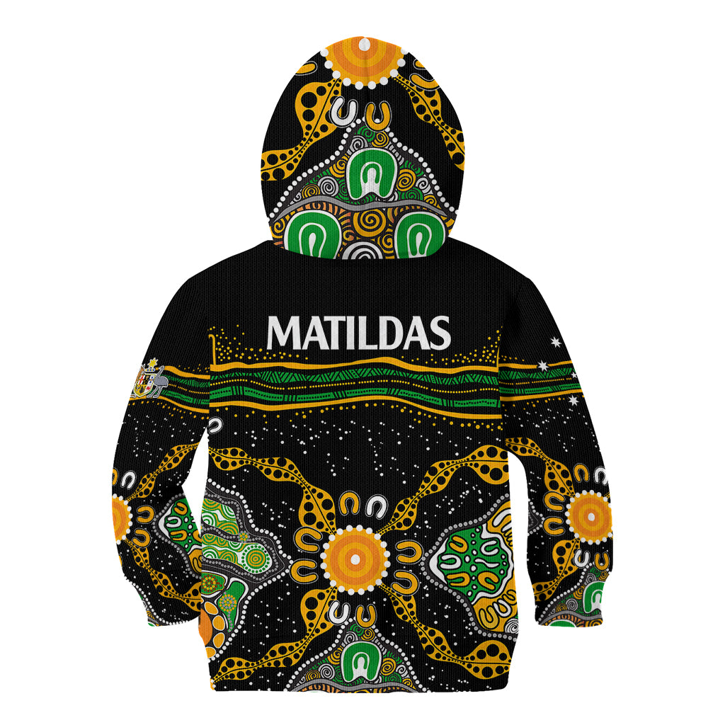 matildas-australia-soccer-kid-hoodie-aboriginal-dots-style