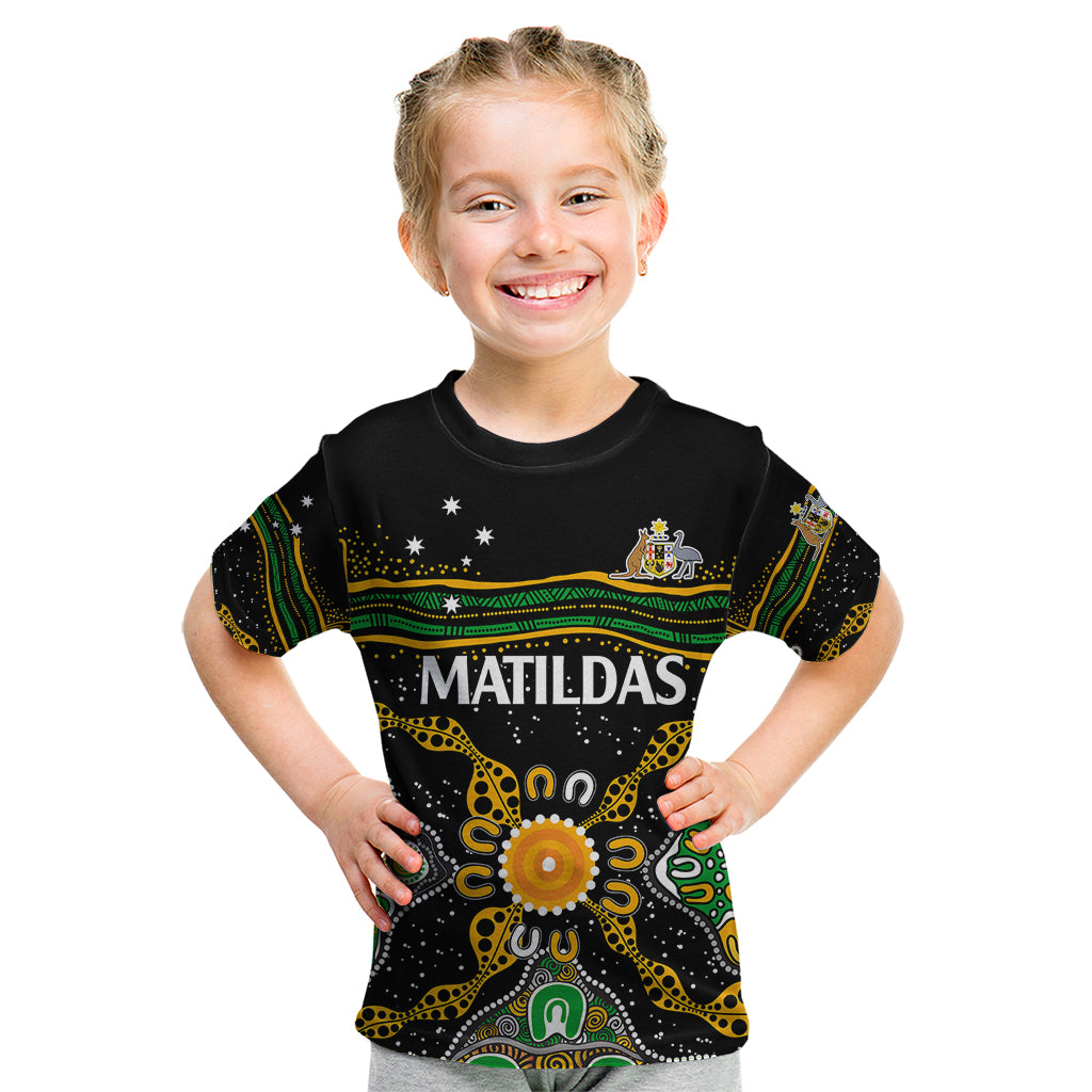 matildas-australia-soccer-kid-t-shirt-aboriginal-dots-style