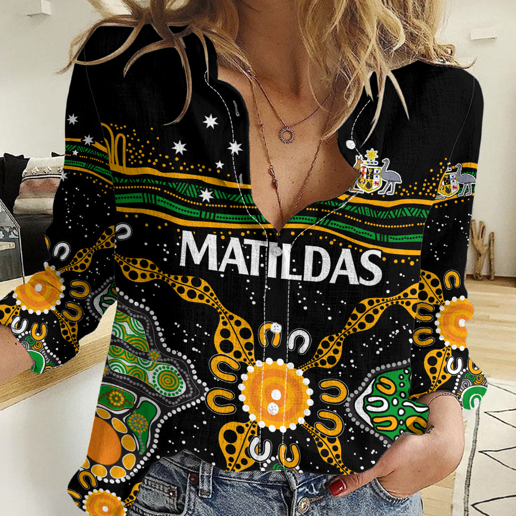 Matildas Australia Soccer Women Casual Shirt Aboriginal Dots Style LT9